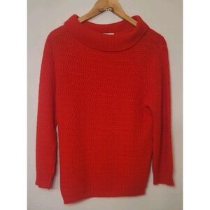 Vintage Red 50s Turbo Orlon Acrylic Sweater Women's Small / Medium Casual Preppy
